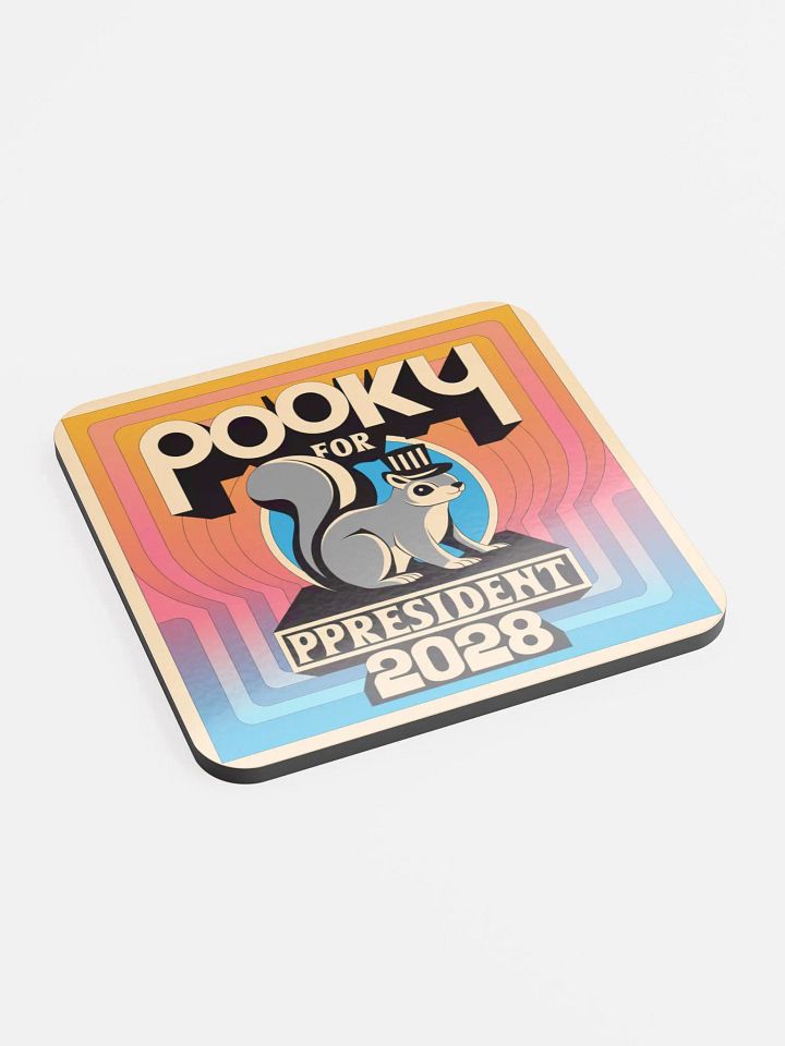 Coaster or micro art piece: Pooky for president 2028 product image (2)