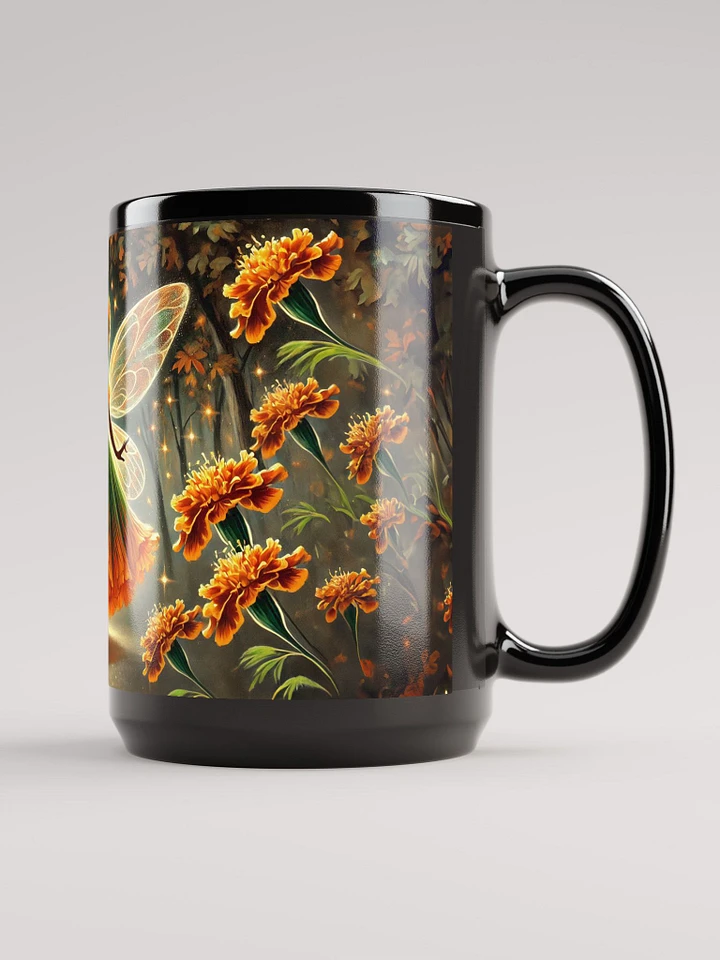 Enchanted Marigold Fairy 15 oz Black Glossy Mug product image (2)