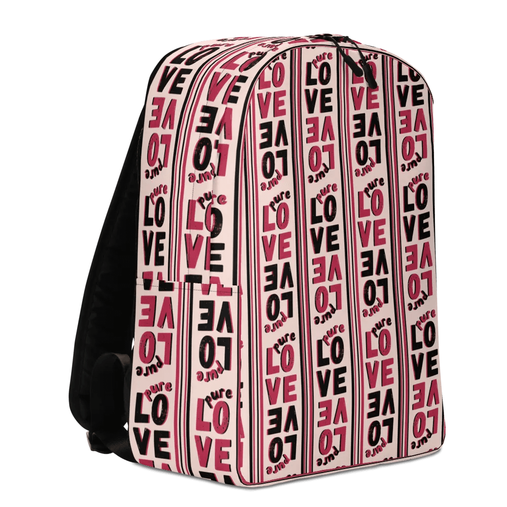 Pure LOVE dual Color Stripes on peach Background - Minimalist Backpack product image (6)