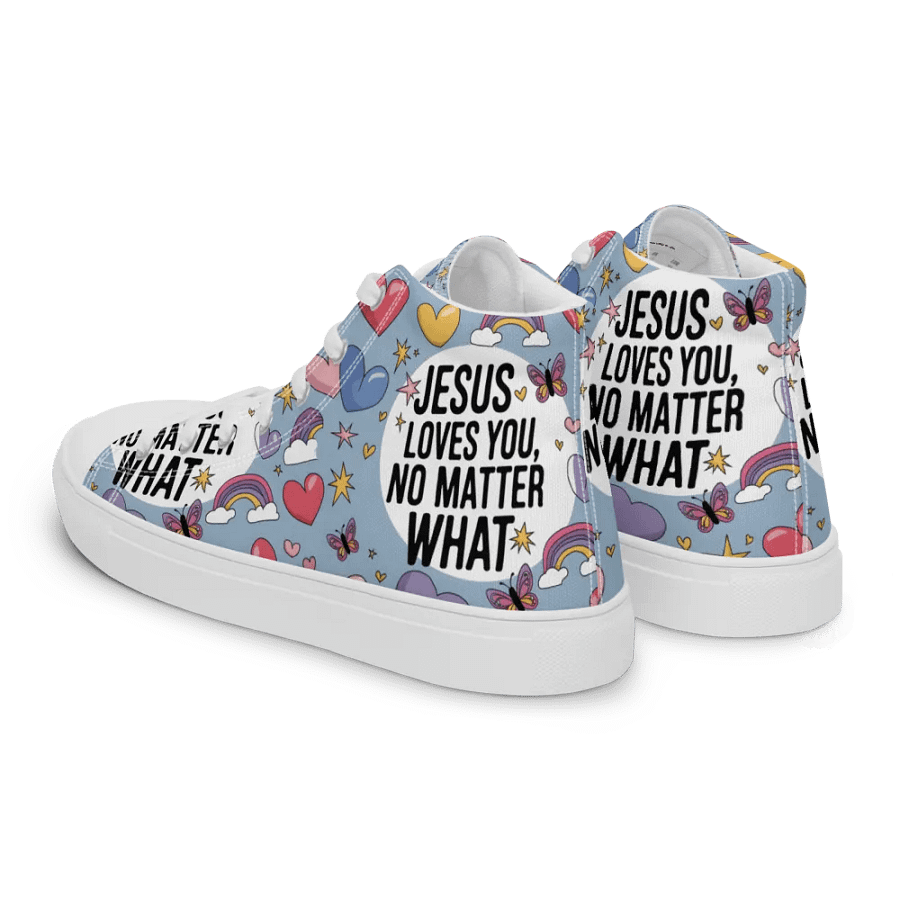 Inspirational Christian High-Top Sneakers – Jesus Loves You product image (8)