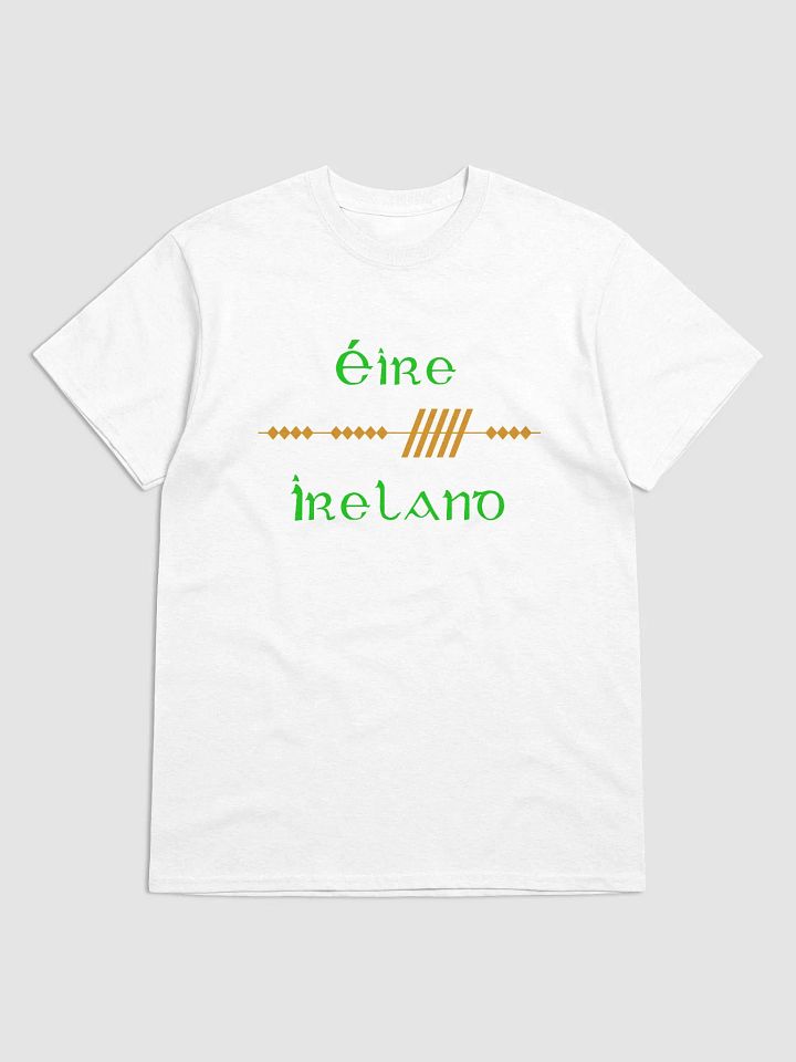 Ireland/Éire Scholastic style Ogham White Printed T-shirt product image (1)