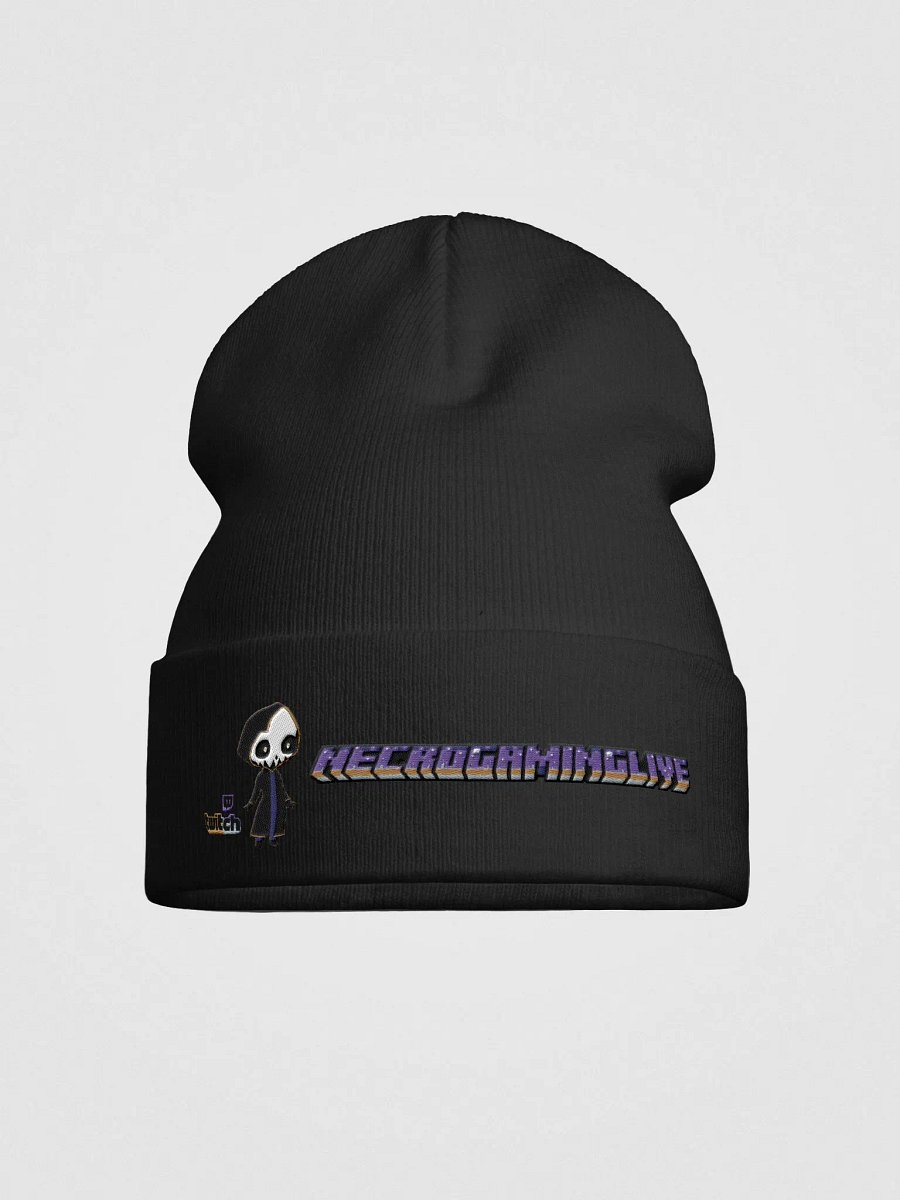 NecroGamingLIVE Cozy Black Embroidered Beanie product image (5)