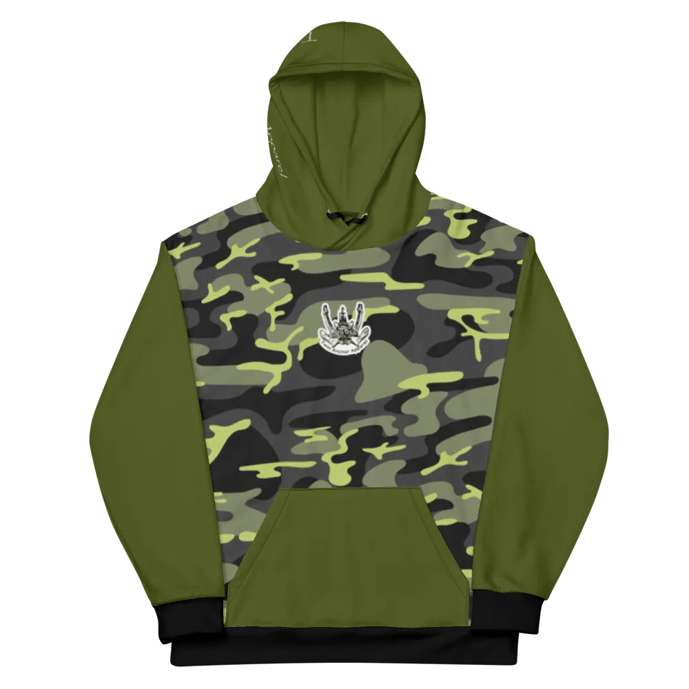 Green & Camouflage Twin Anchor Titan tug Hoodie product image (12)