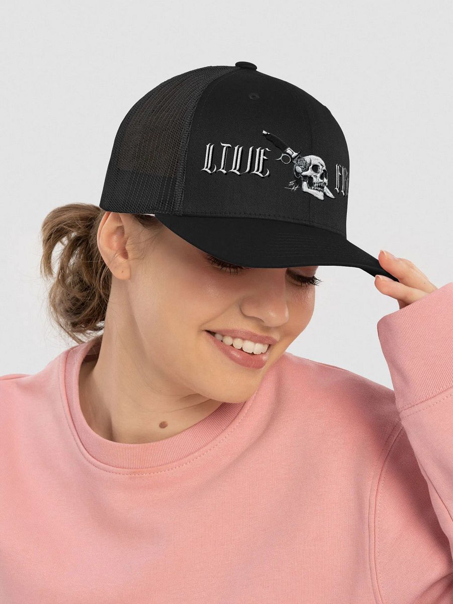 LIVE FREE Trucker Hat w/ Embroidered Skull & Knife product image (5)
