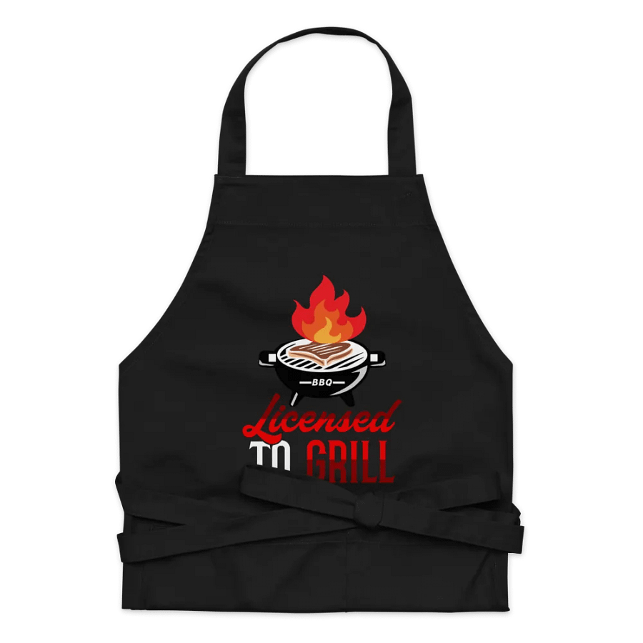 License To Grill- Apron Red Lettering product image (7)