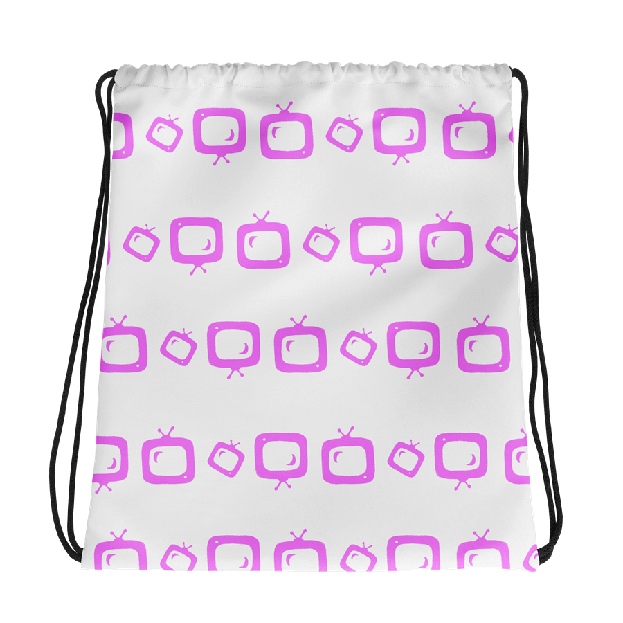 Movies and TV Drawstring Bag (White and Pink) product image (1)