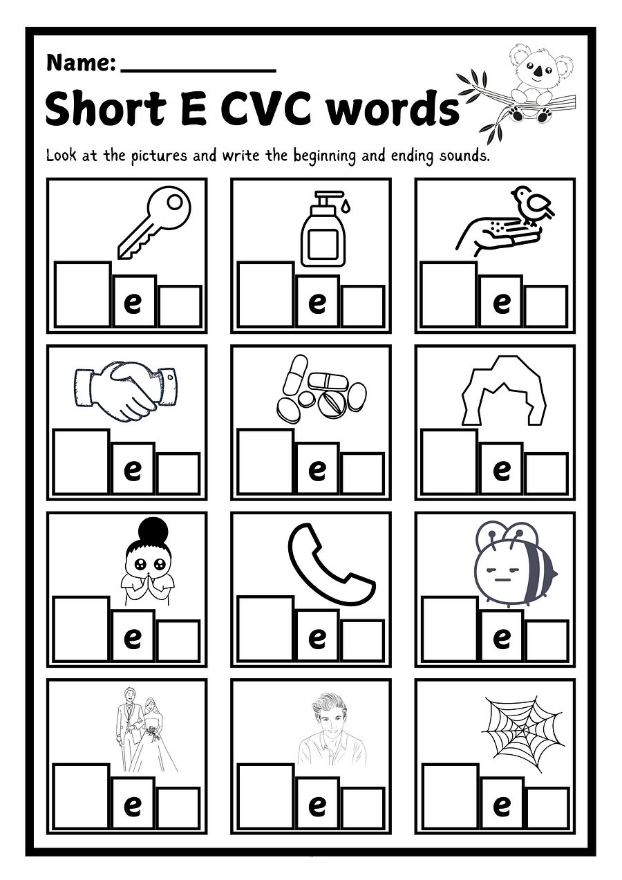 Short E CVC Words | Phonics Worksheet for Early Learners product image (2)