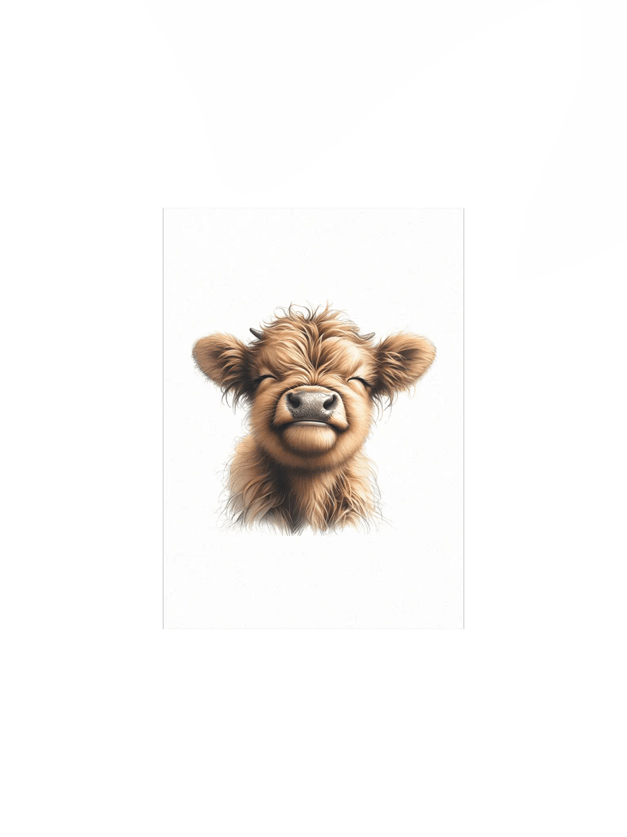 Smiling Fluffy Highland Cow Nursery Print product image (3)