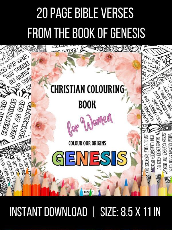 Printable Christian Colouring Book For Women - Colour Our Origins: GENESIS product image (1)
