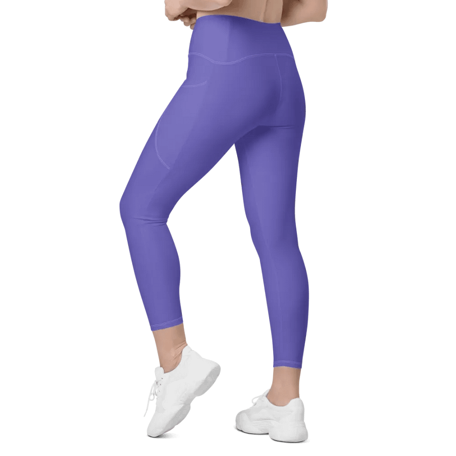 Plain Purple Light Summer Women's High Waisted Premium Crossover Leggings with Pockets by Treasure Pie product image (12)