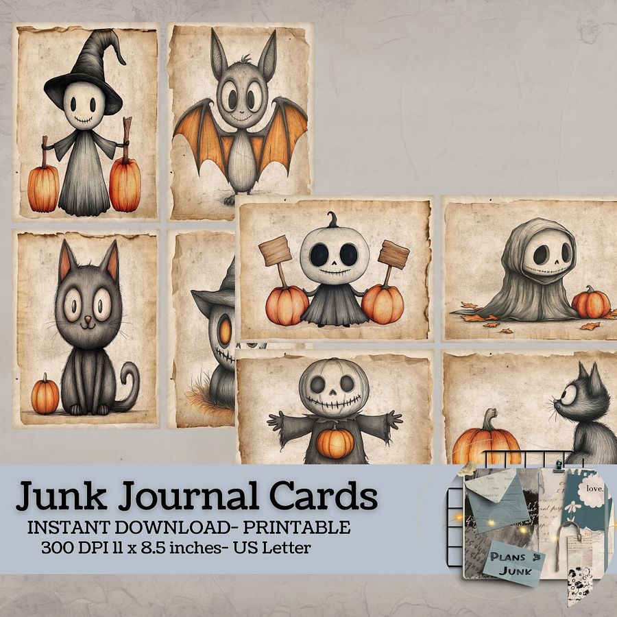 Spooky Halloween - Printable Journal Cards V7 product image (1)