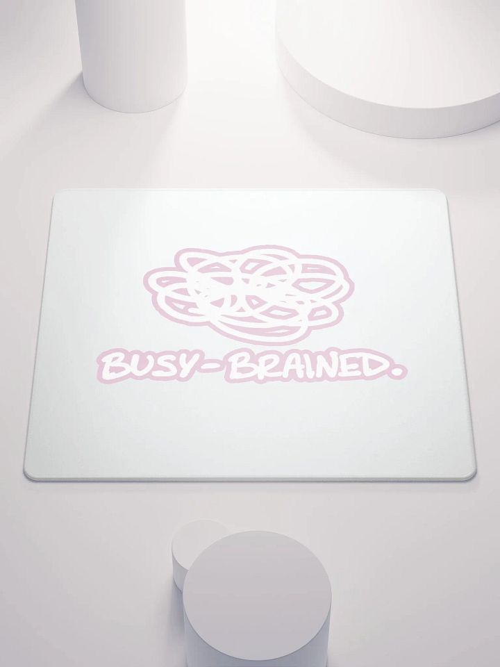BUSY-BRAINED (lined design, #E1B9CE) mouse pad product image (1)