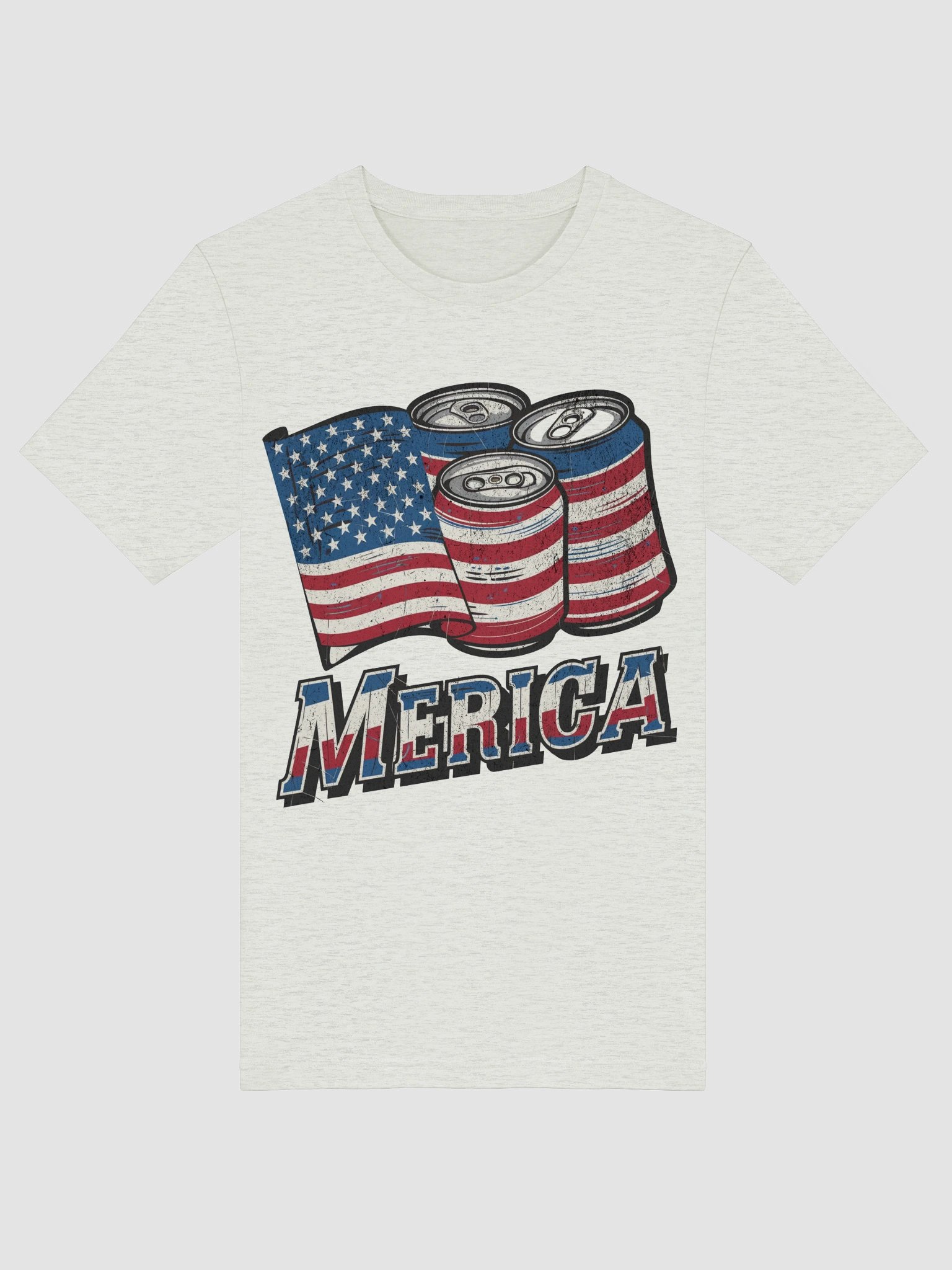 Patriotic 'MERICA' Beverage Can T-Shirt product image (48)