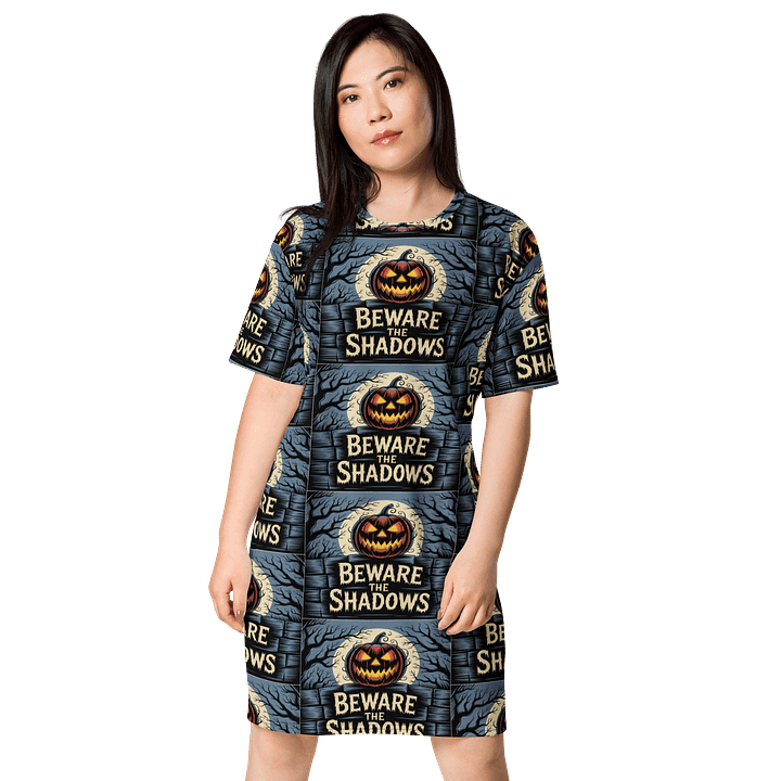 Midnight Veil Designs - Beware the Shadows All-Over Print T-Shirt Dress product image (1)
