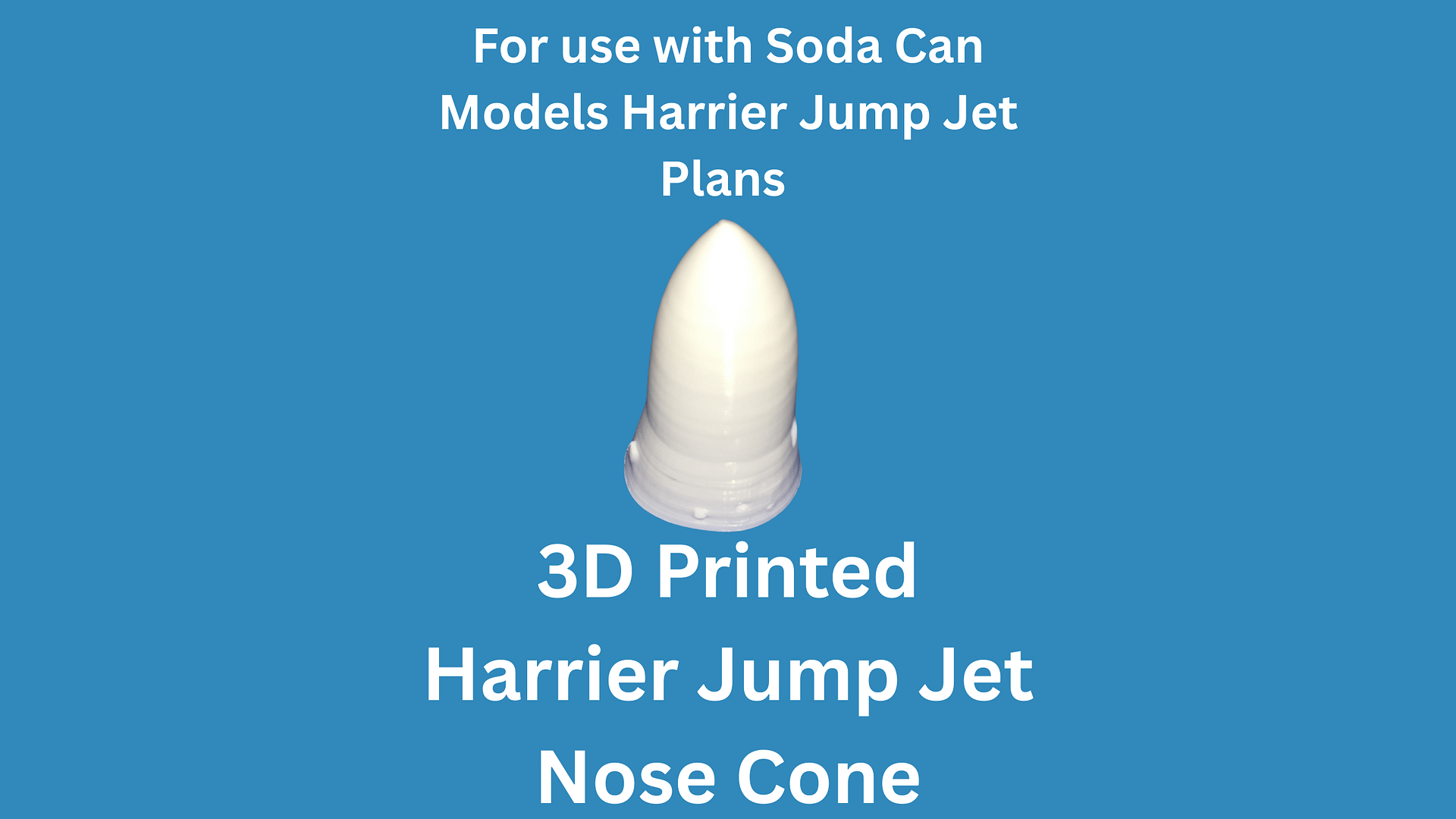 3D Printed Harrier Jump Jet Nose Cone for Soda Can Airplane | Fits Harrier Jump Jet Soda Can Models Plans | DIY Model Kit Part product image (1)
