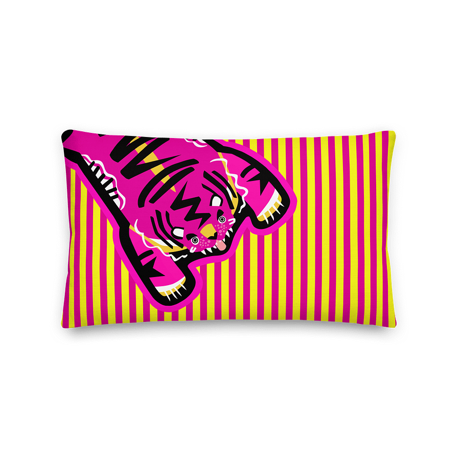 Electric Tigers on Pink & Yellow - Pillow - 3 Size Choices product image (2)