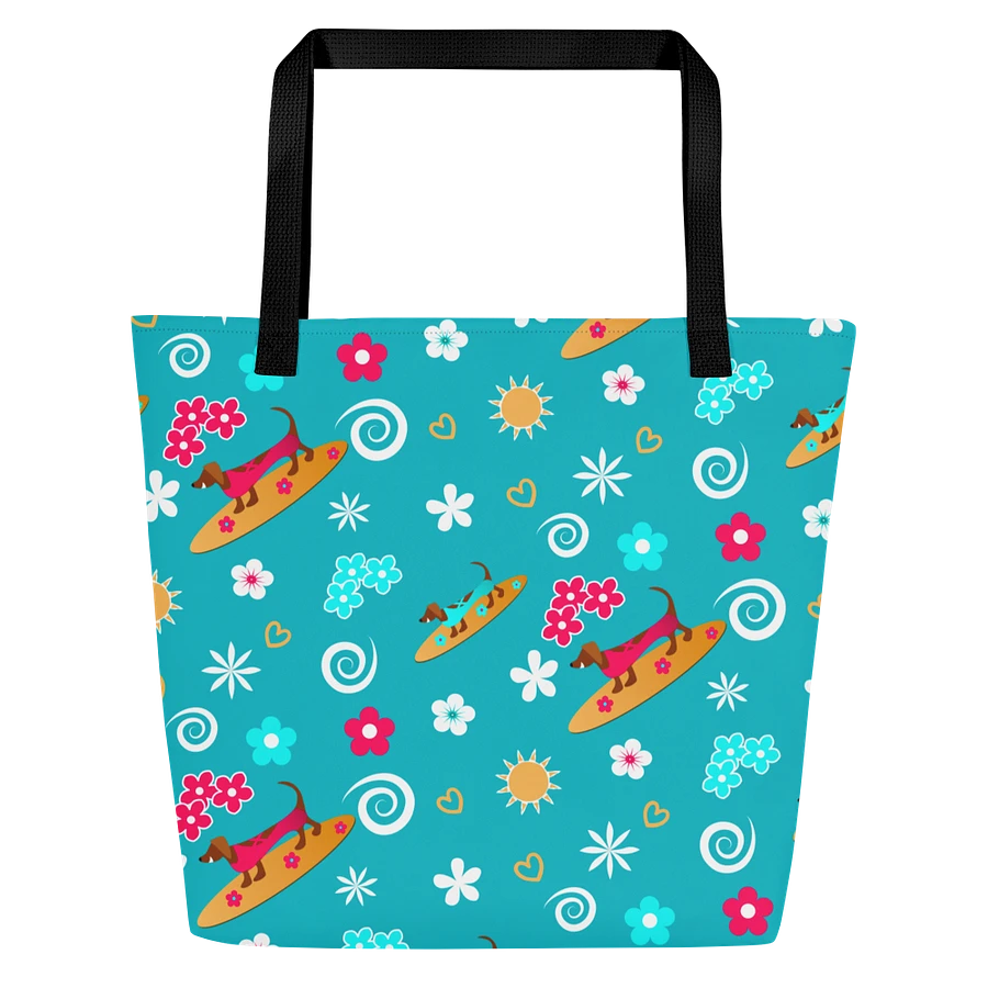 Surfing Dachshund Pattern All Over Print Tote product image (1)