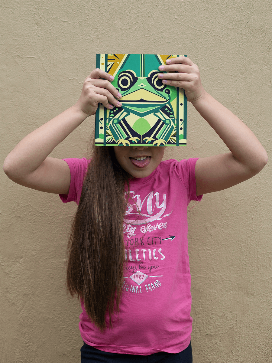 Art Deco Smiling Frog Poster in Five Sizes product image (3)