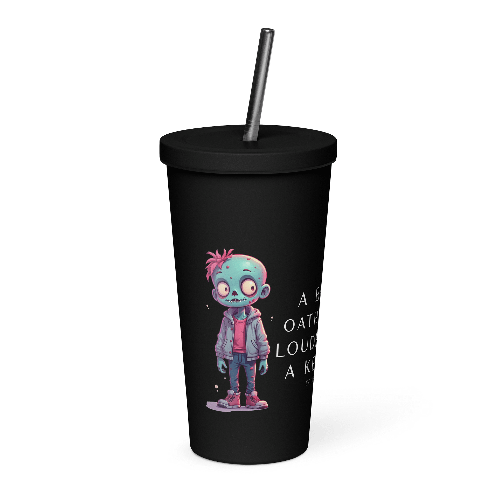 Dresden Mire Insulated Tumbler with a Straw - Dark product image (1)