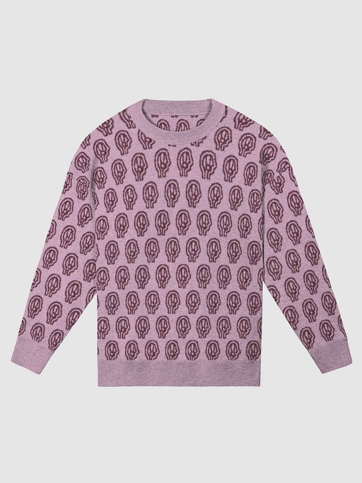 EXCLAIMING MENTALLY (repeating design, lilac and maroon) relaxed knitwear crewneck product image (3)