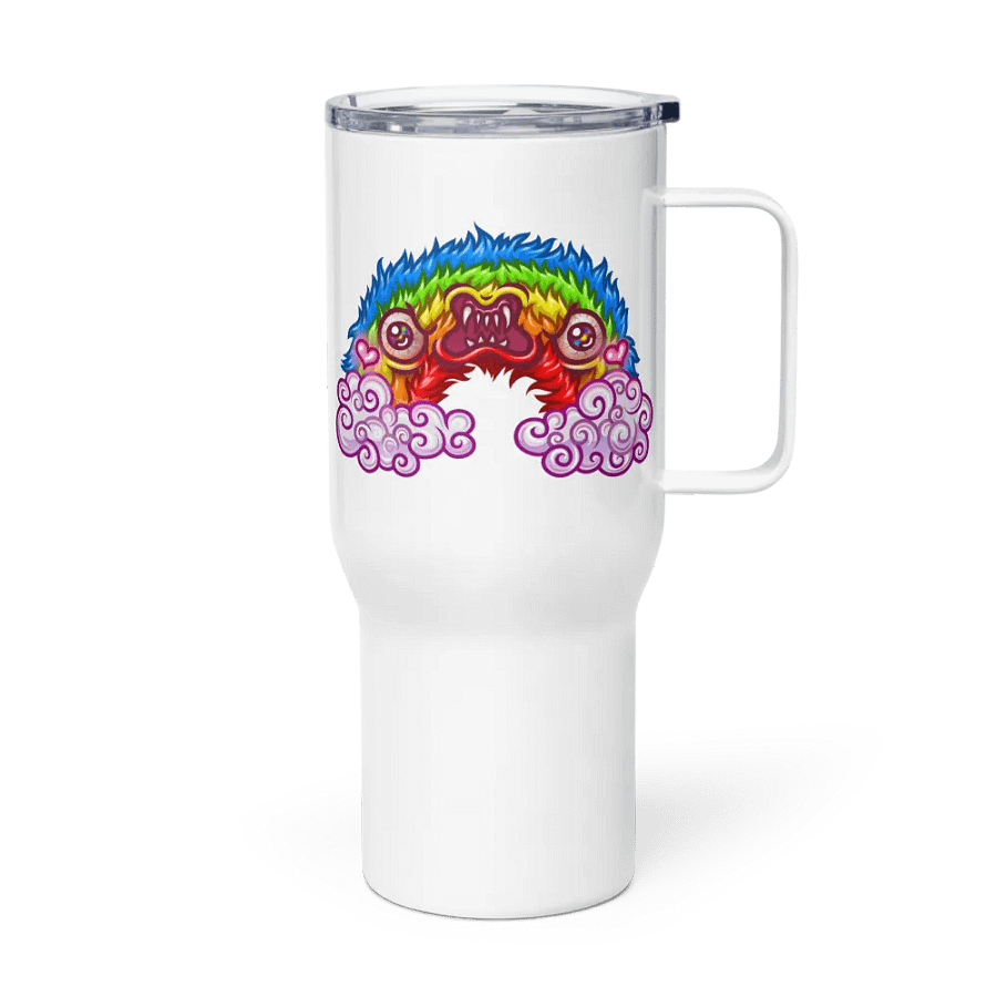 Gay Wrath Rainbow Travel Mug (With Handle) product image (3)