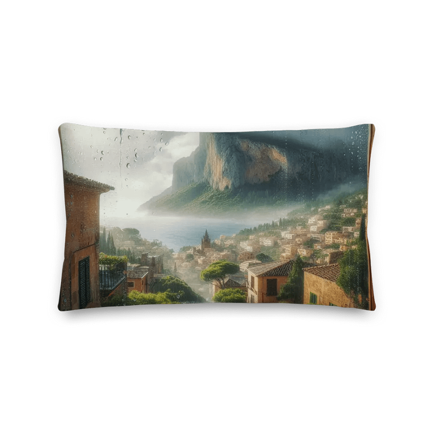 Rainy Day Mediterranean Escape Pillow | AI Design product image (2)