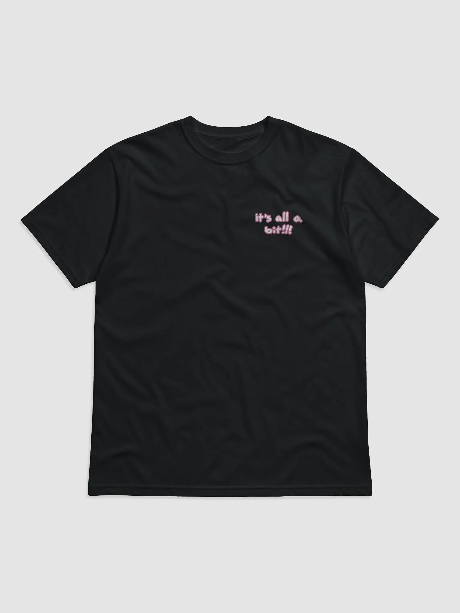 “It’s all a bit!!!” (sm. lined design, #CB6398) unisex eco tee product image (2)