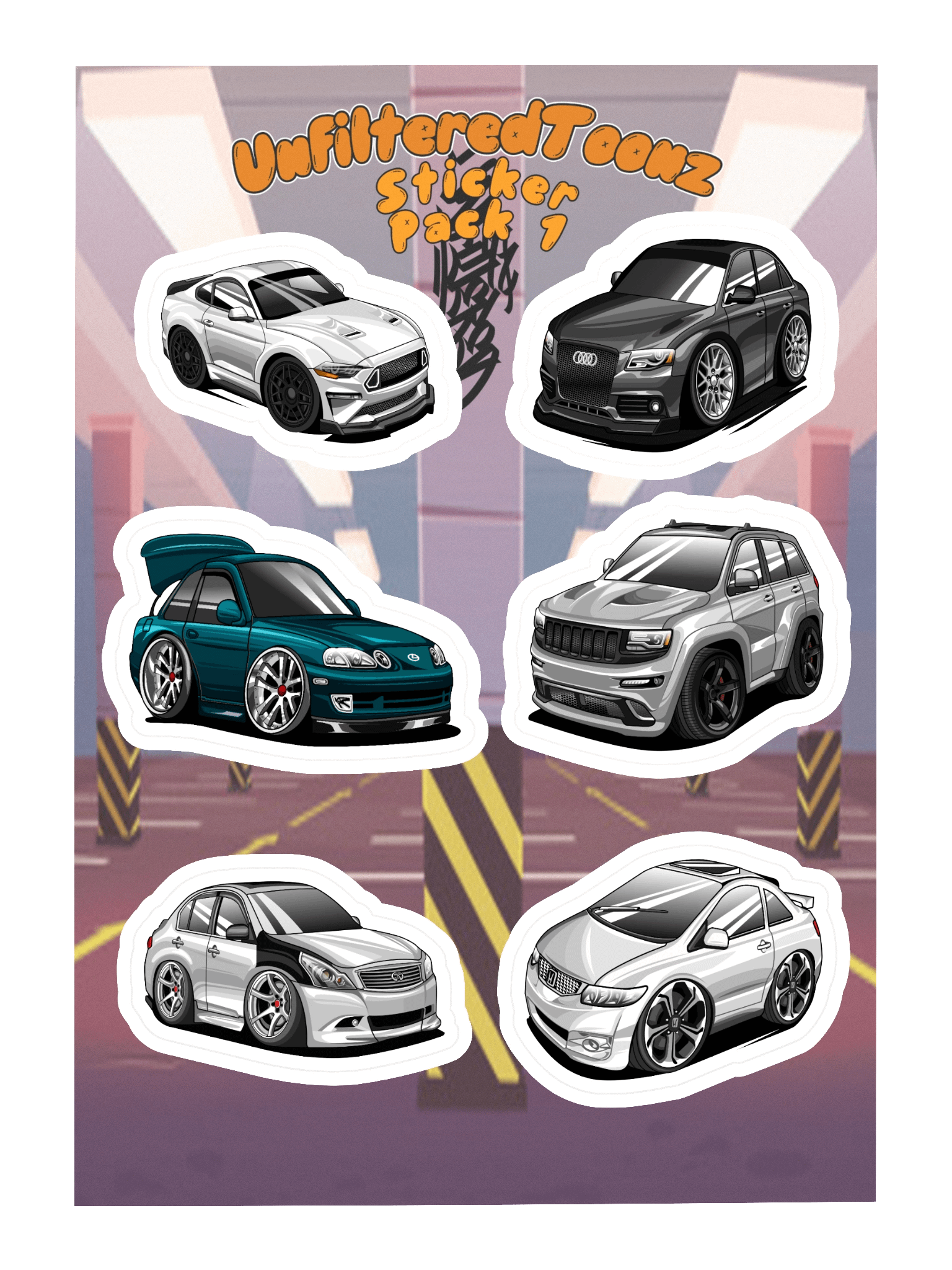 Unfiltered Toonz Car Sticker Pack 1 (Indoor) product image (3)