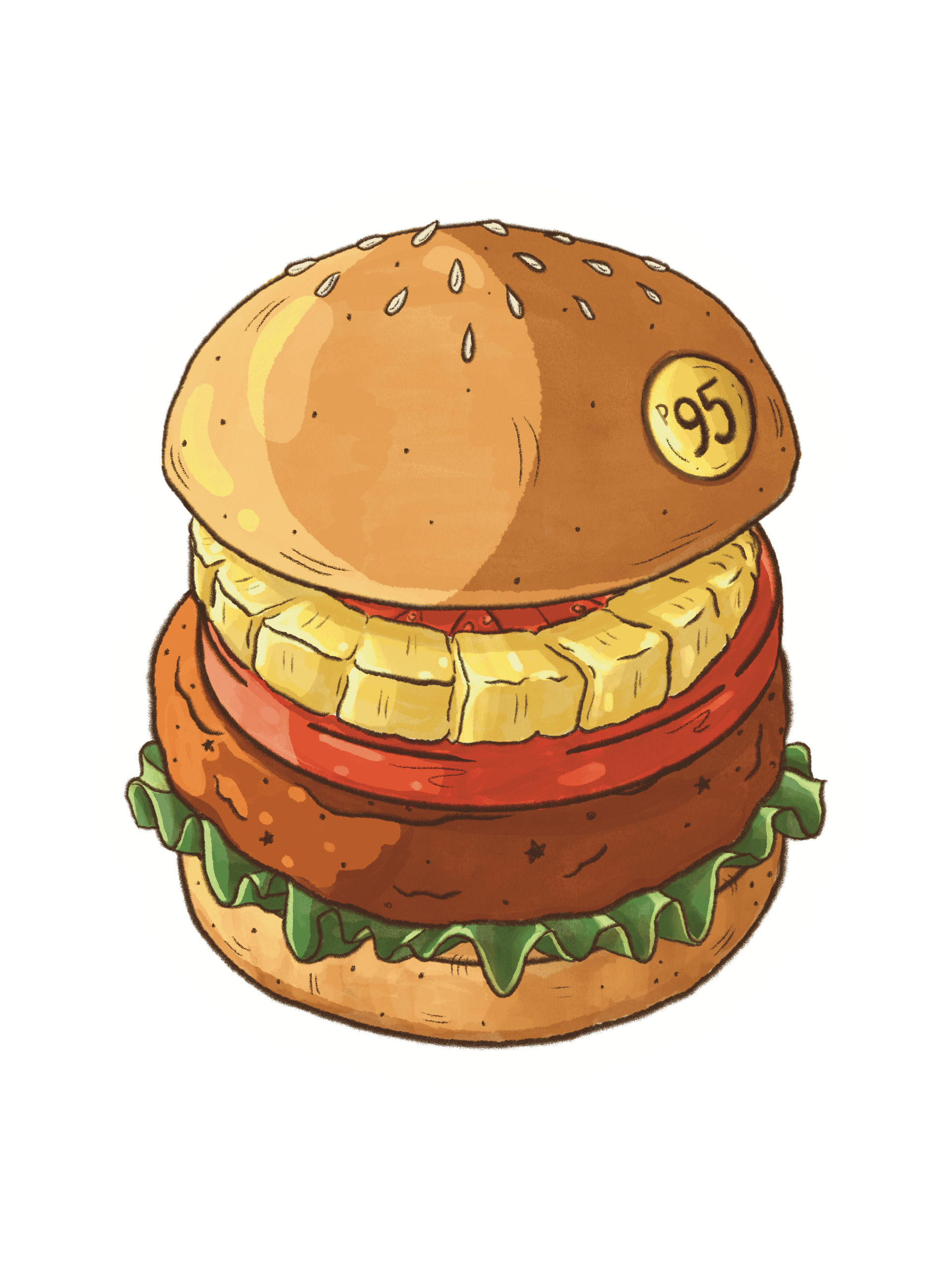 Pineapple Ring Burger Waterproof Vinyl Sticker product image (1)