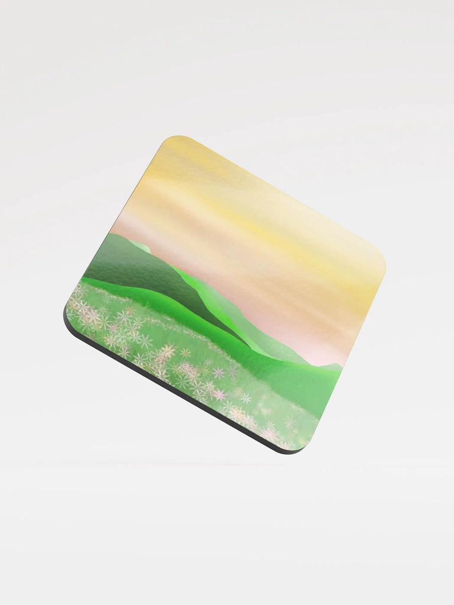 Floral Grass Meadow Sunset Coffee Coaster product image (1)