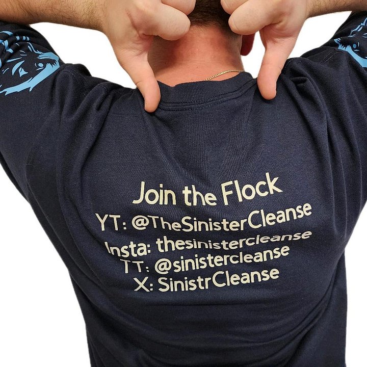 Sinister Cleanse Limited Edition Collection Shirt for Women & Men - Navy Blue 100% Cotton with Unique Heat Transfer Vinyl Design everyday gift idea day t-shirt Crewneck Handmade Casual Top product image (2)