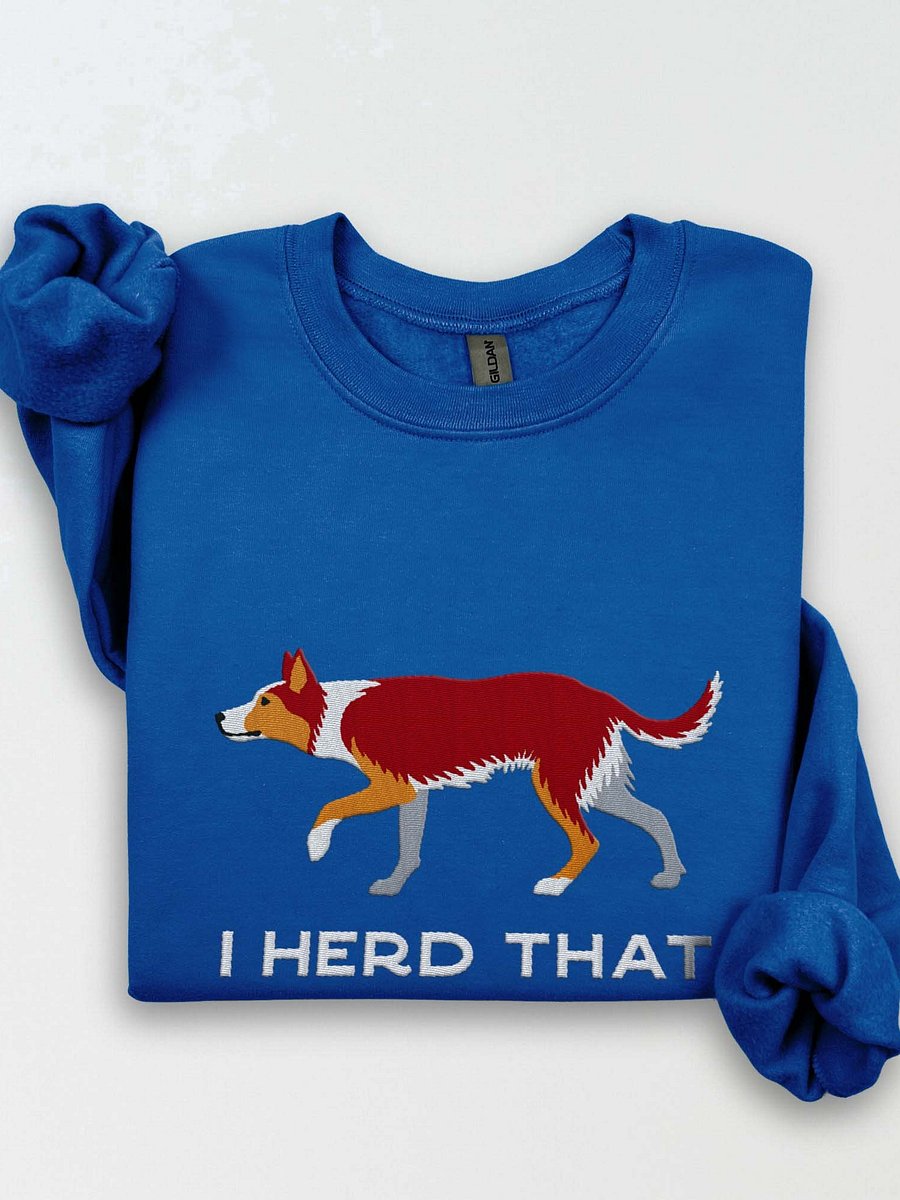 I Herd That Sweatshirt (Embroidered) of an Australian Koolie(Red Tricolor) product image (1)