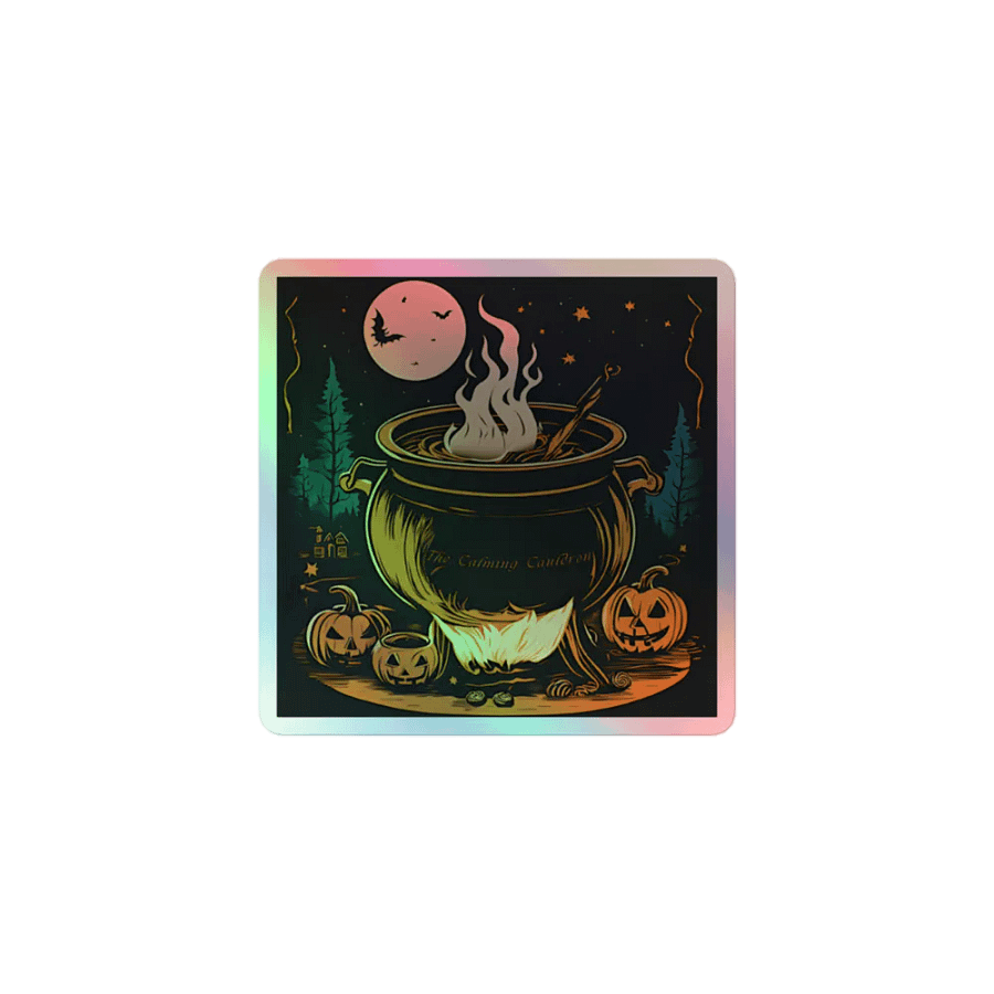 Holographic Halloween Cauldron Sticker Sheet product image (1)
