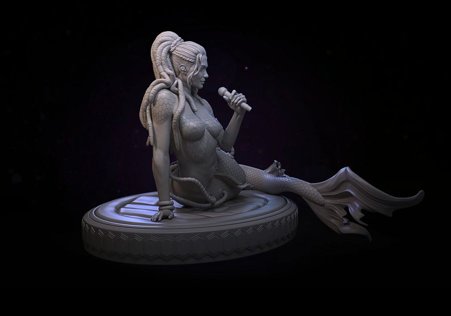 Aria - Cyberpunk Mermaid Miniature product image (6)