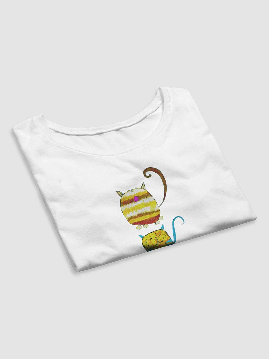 Abstract Vibrant Cats in Three Ladies Cropped Tee product image (10)