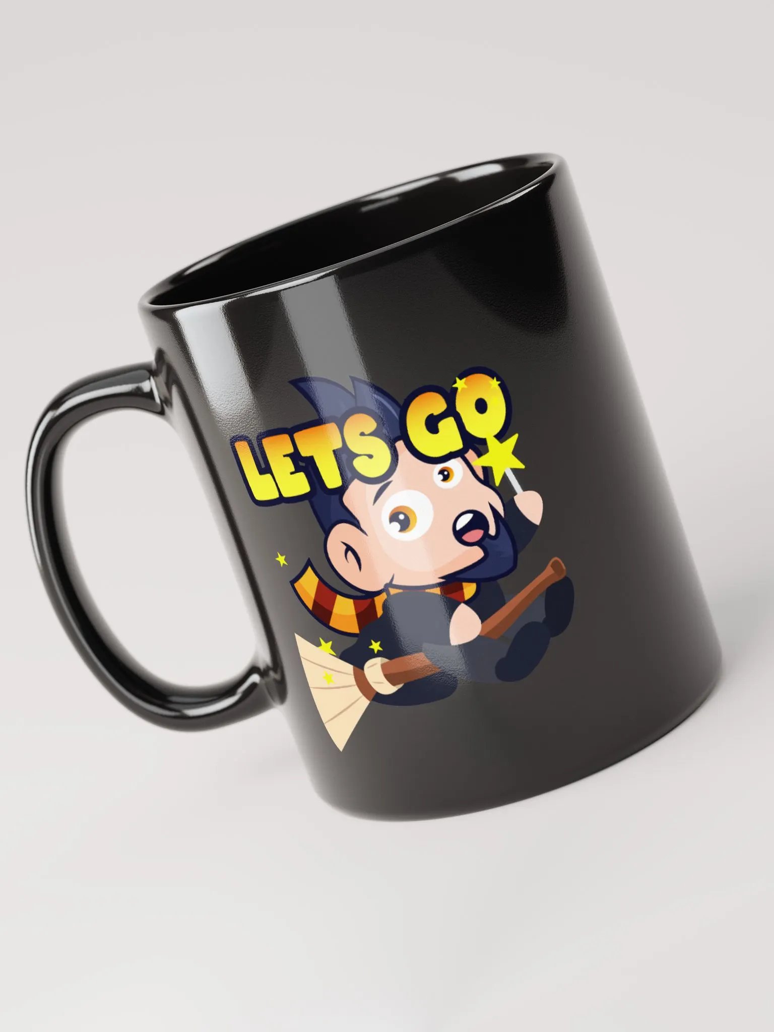 JOSH POTTER LETS GO GLOSSY BLACK MUG product image (4)