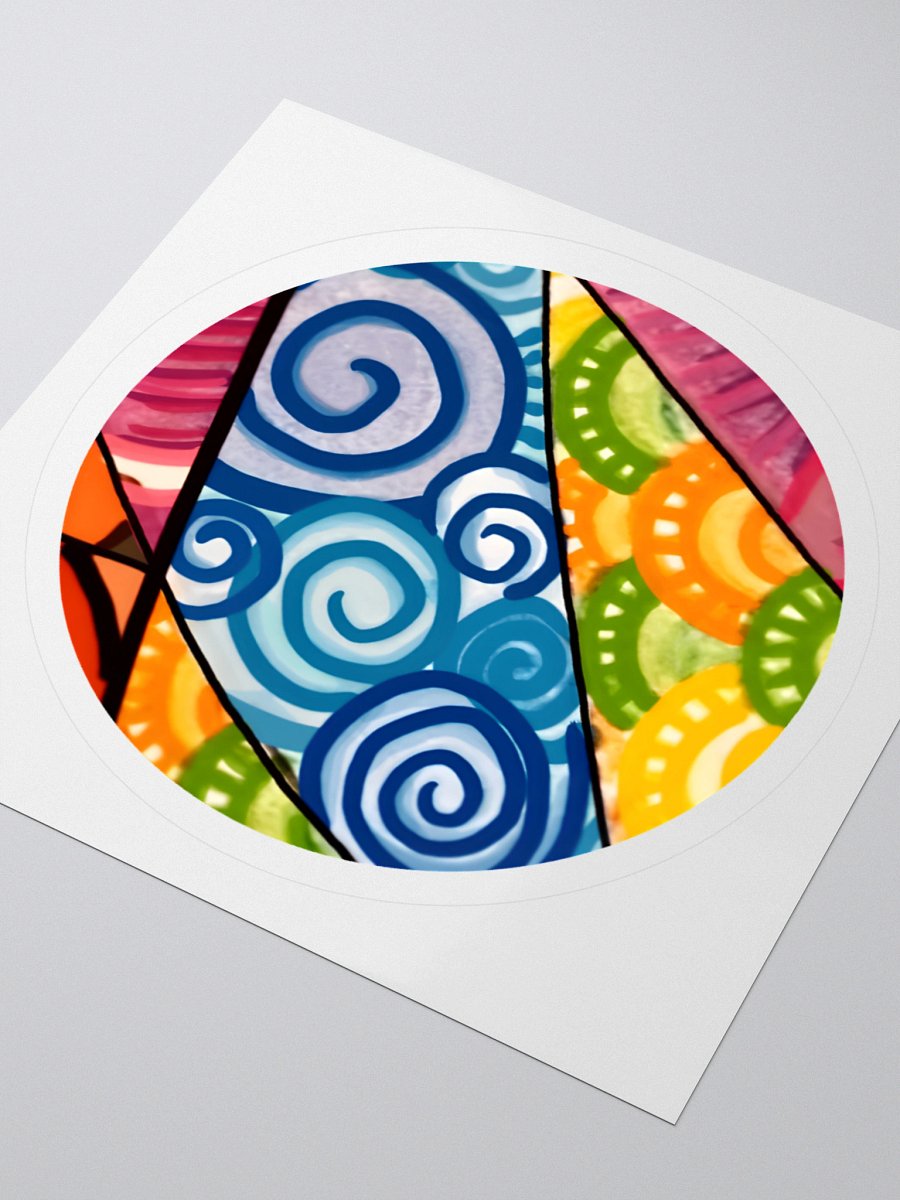 Colorful Swirls Vinyl Stickers (3" x 3") product image (3)