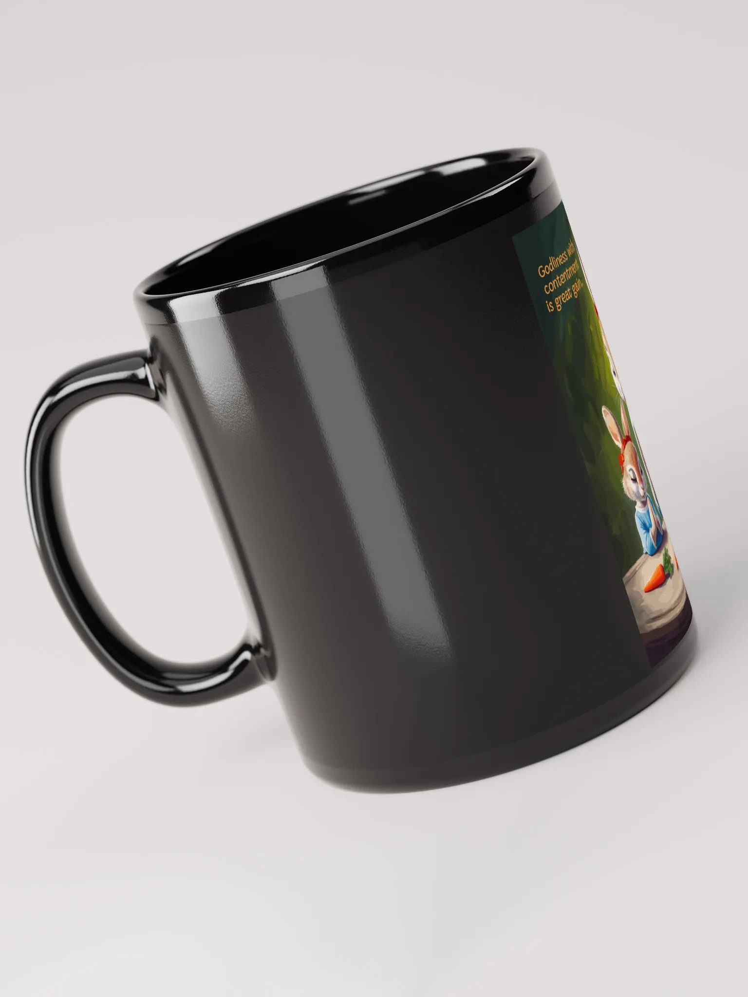 Black Godliness & Gain Glossy Mug product image (3)