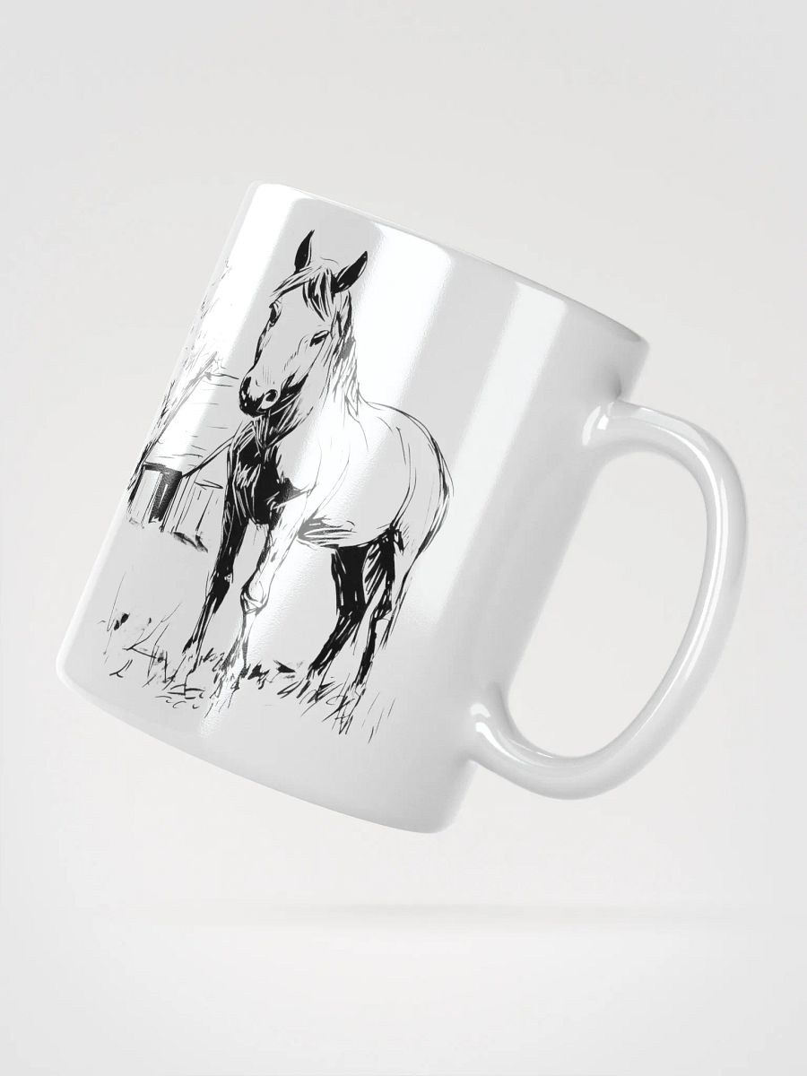 Pasture Morning – Horse & Barn Line Art Mug product image (4)