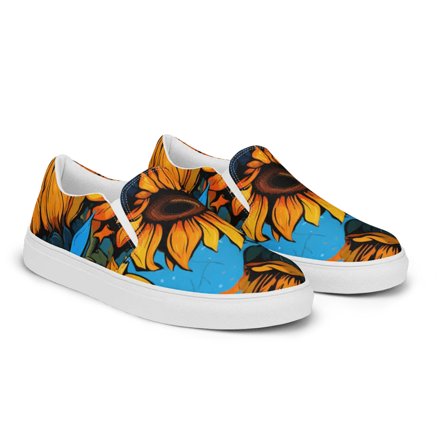 WaterColored Sunflower Slip-Ons product image (10)