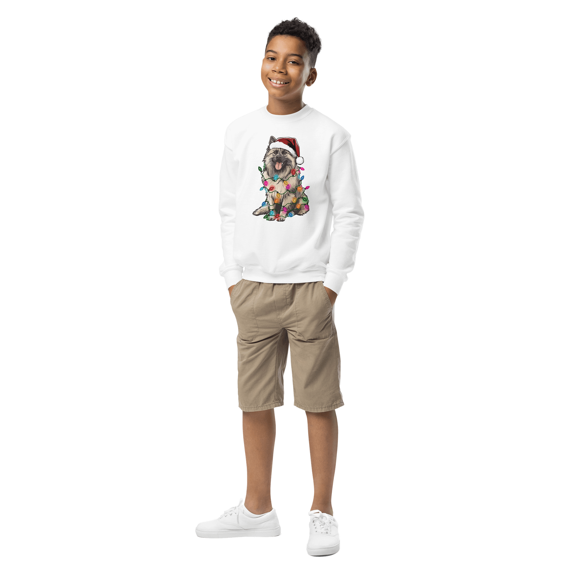 Funny Christmas Keeshond(Brown) Youth Sweatshirt product image (6)