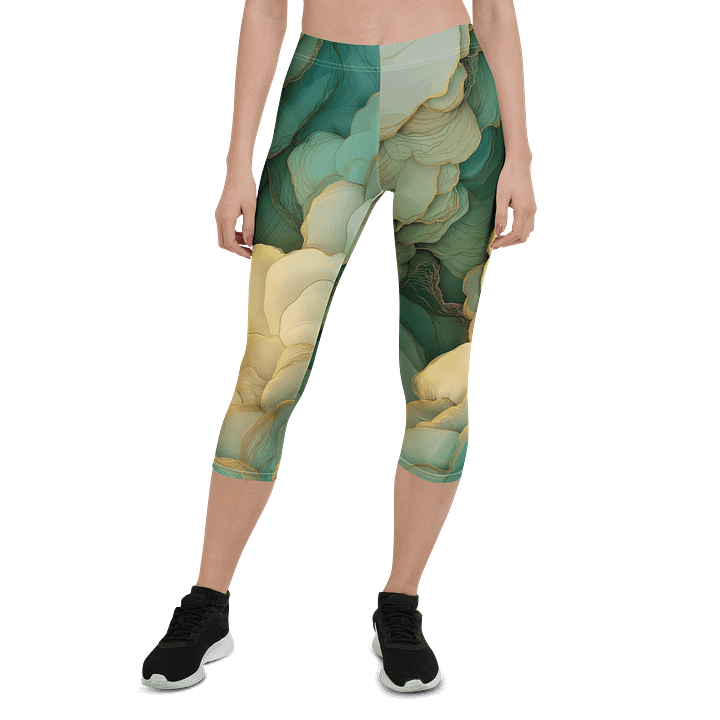 Abstract Floral Art Print Capri Leggings product image (1)