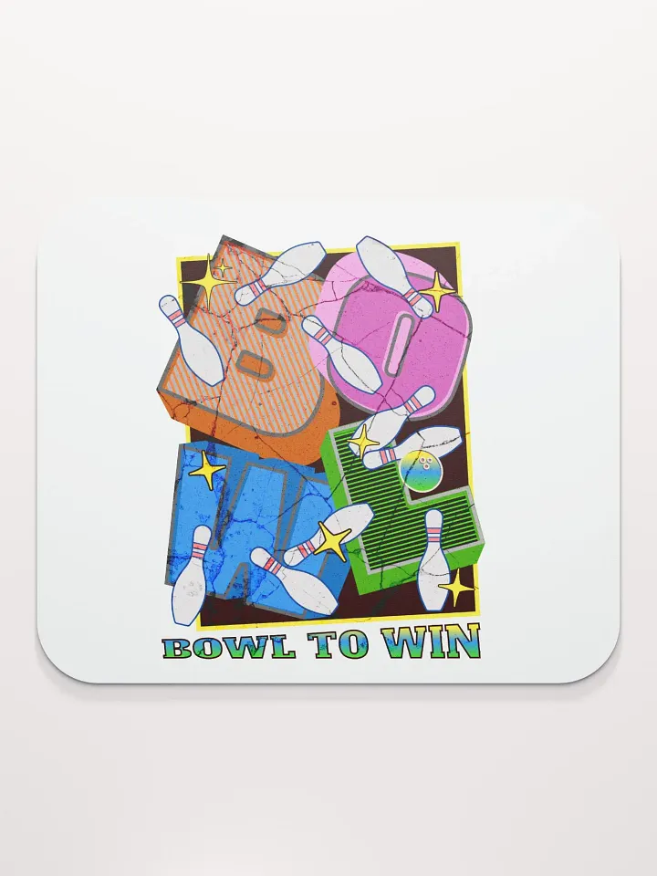 Bowl To Win Block Letter Retro Mouse Pad product image (2)