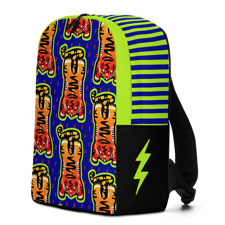 Red Electric Tiger on Blue and Lime - Backpack product image (1)