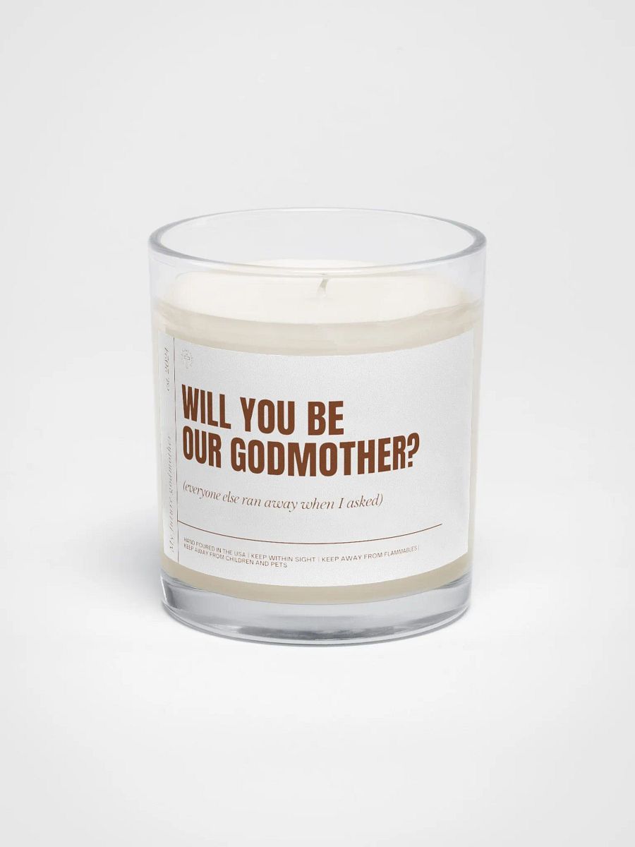 Funny godmother proposal gift soy wax vegan candle product image (2)