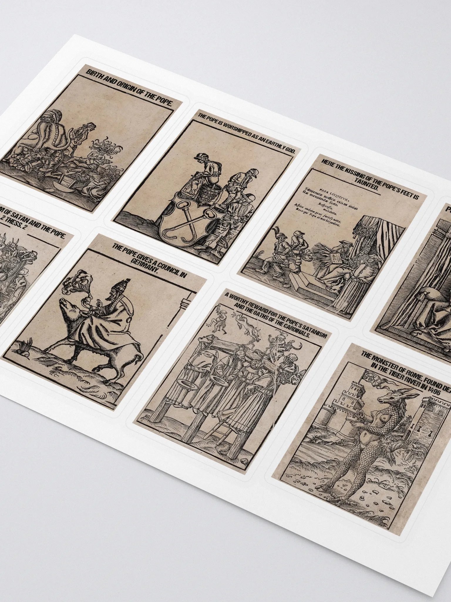 Cranach's Portrayal of the Pope Woodcuts Sticker Sheet product image (2)