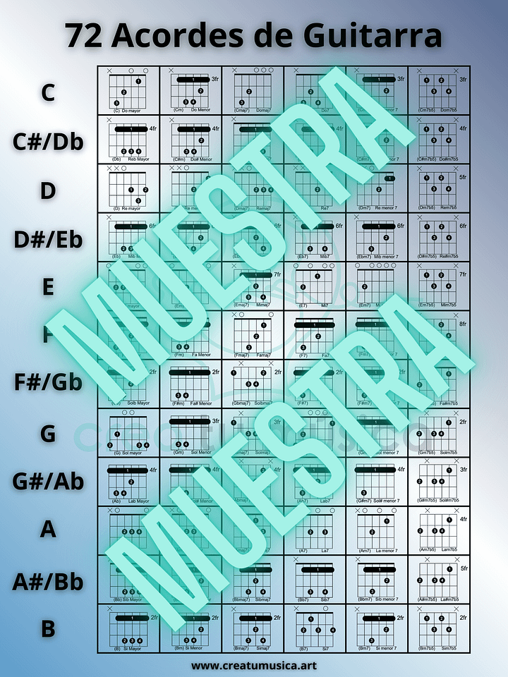 Poster 72 Acordes de Guitarra product image (1)