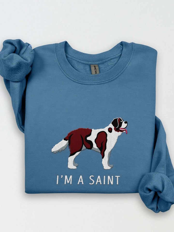 I'm a Saint Sweatshirt (Embroidered) of a Saint Bernard(Mahogany) product image (1)