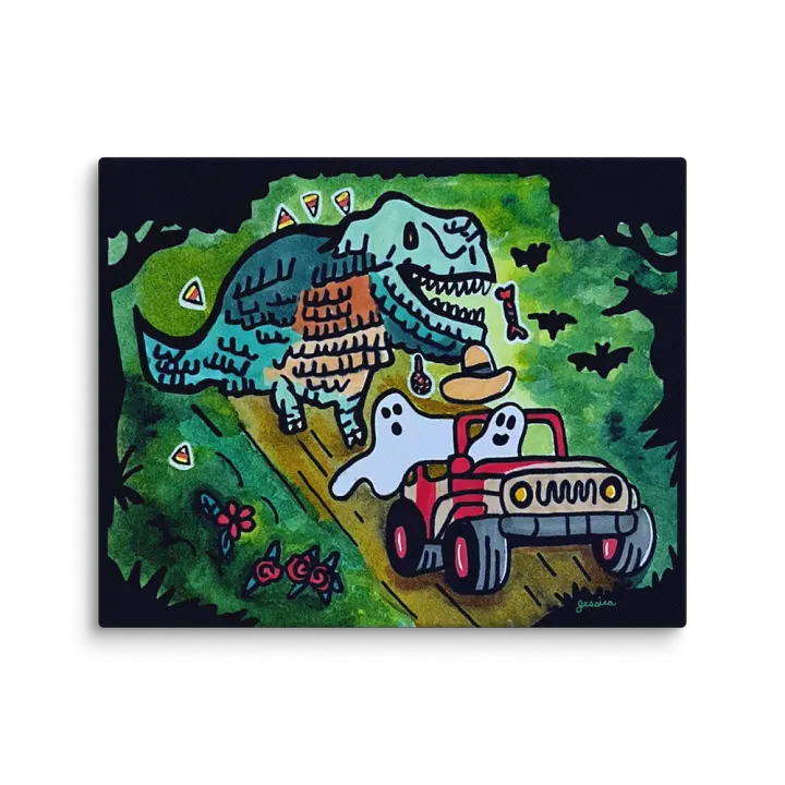Dino Piñata Pursuit Canvas product image (1)