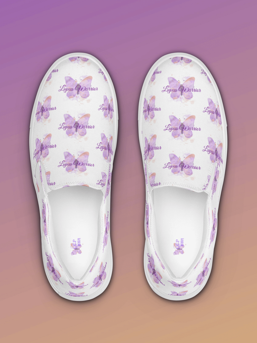 Purple Butterfly Lupus Warrior Slip On Canvas product image (4)